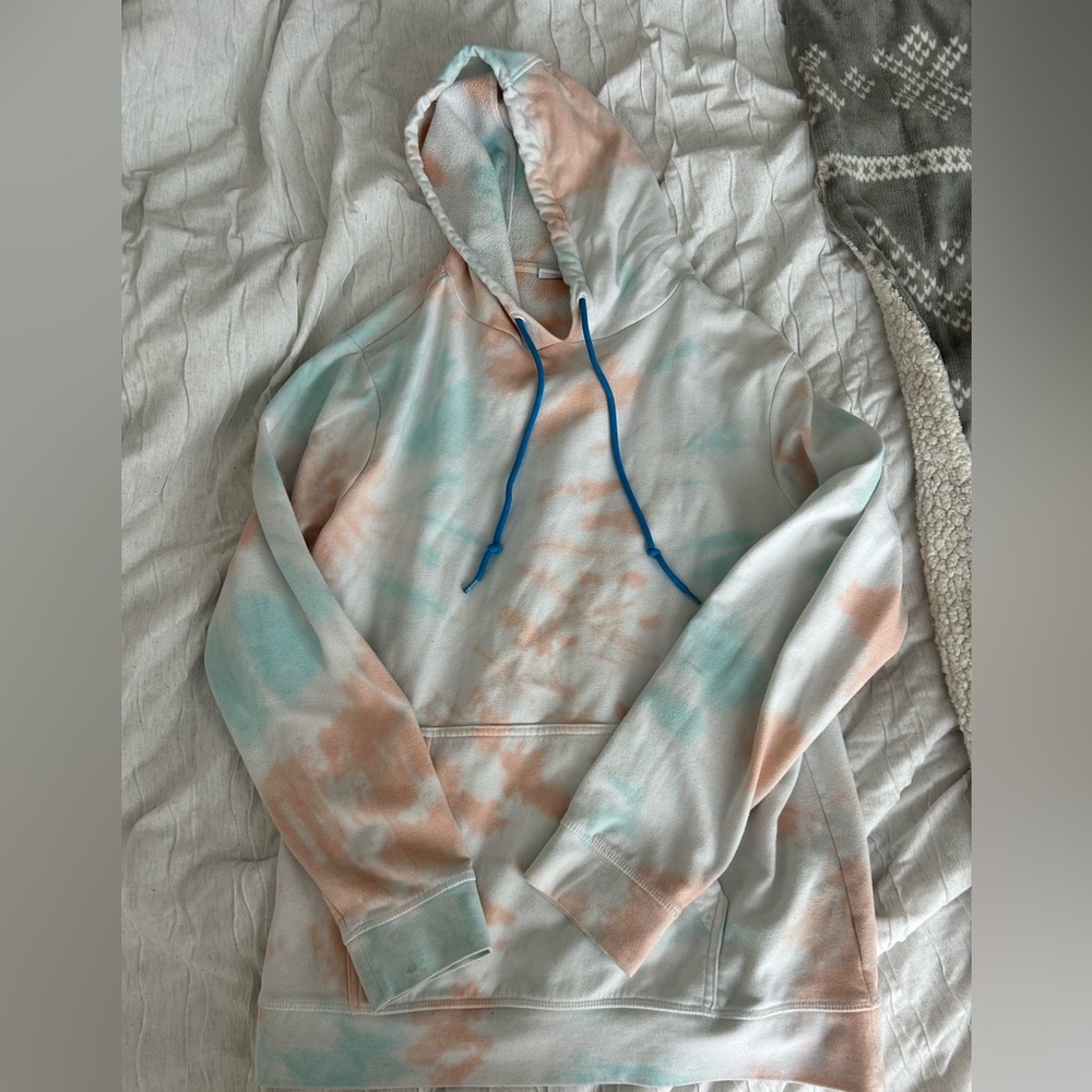 Crown & Ivy Tie-Dye Hoodie with Blue Accents